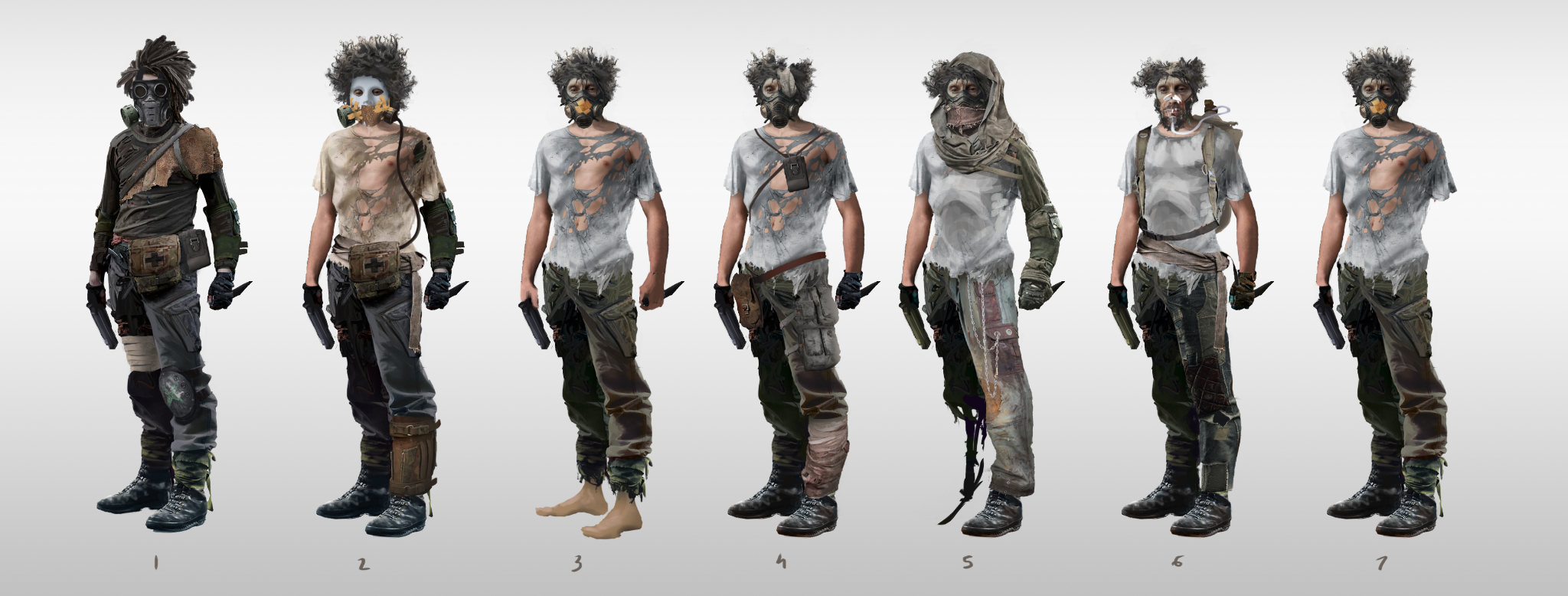 Concept art of the Frightened, feral survivors
